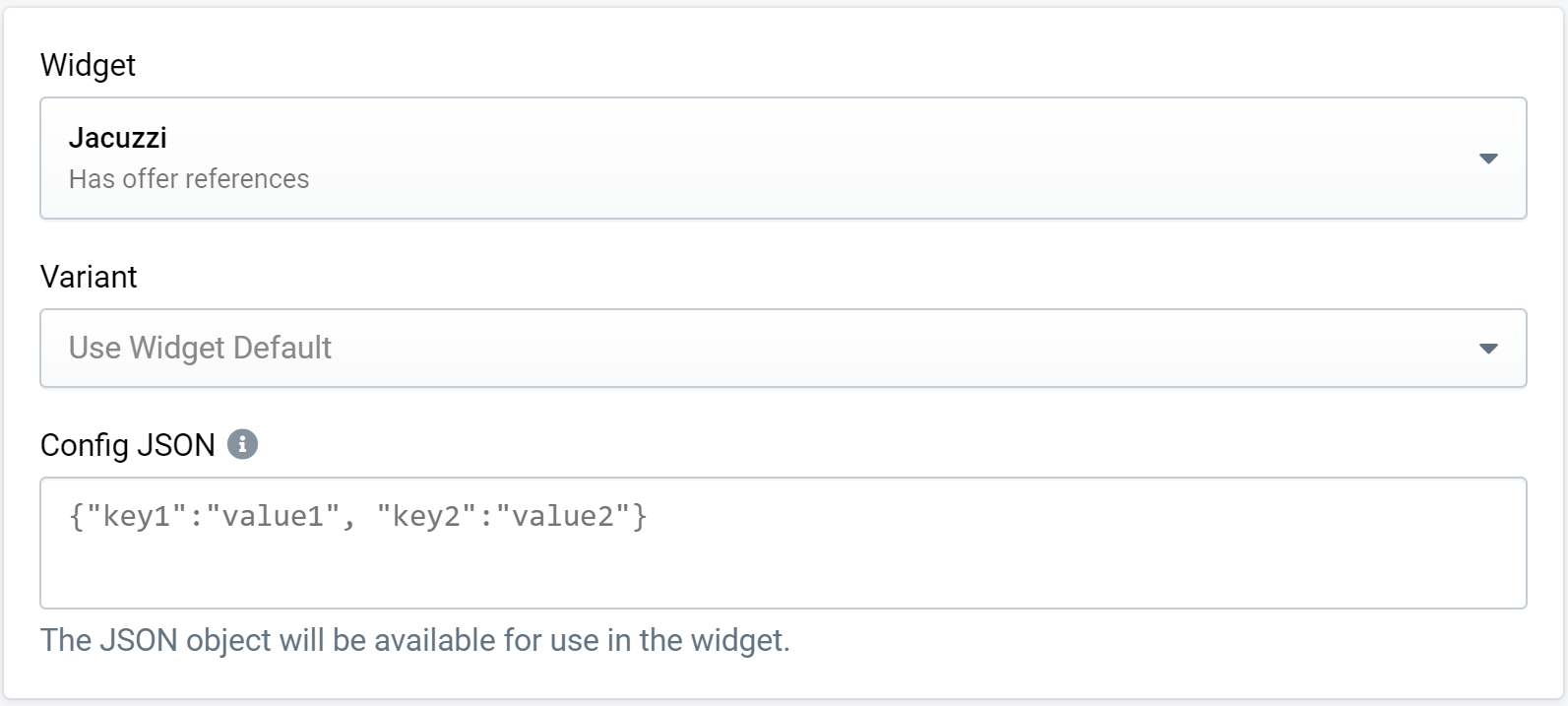 Figure 1: Widget Configuration Settings