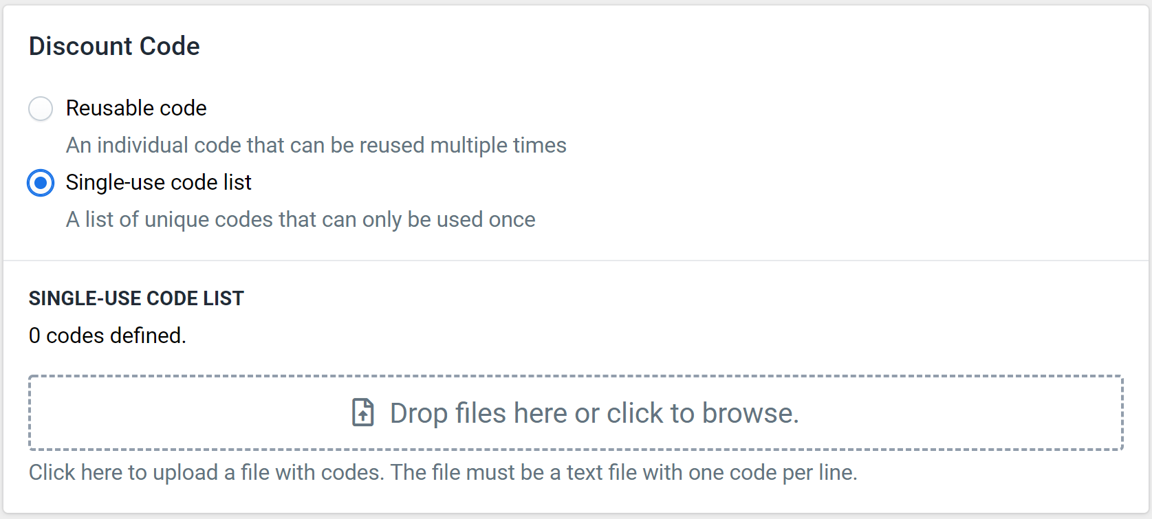 Figure 4: Single-use Codes