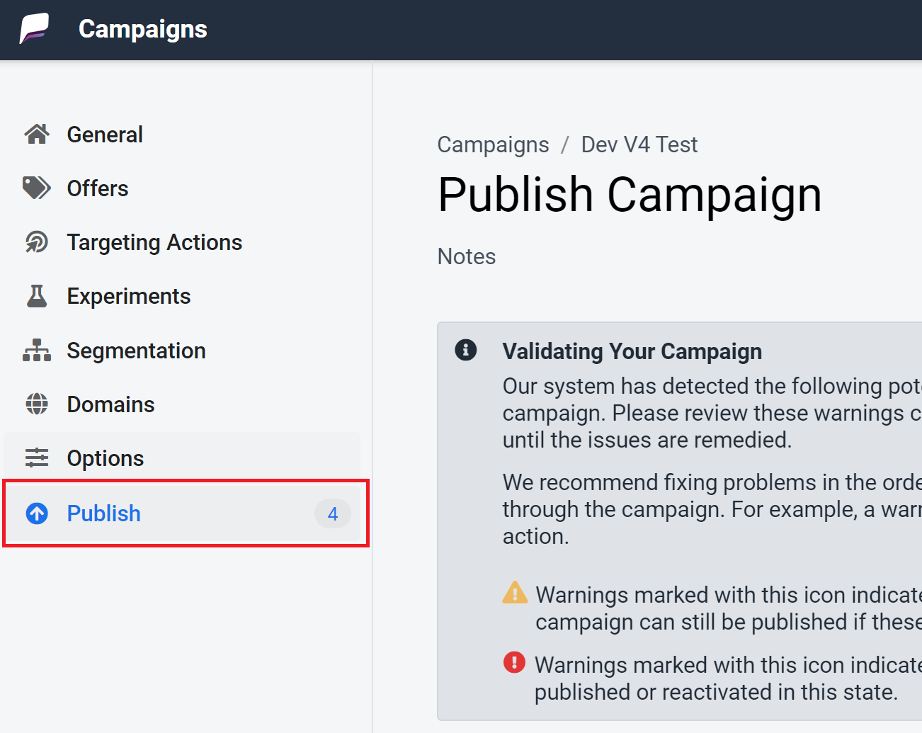 Figure 3: Validation Sidebar