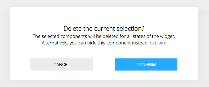 Figure: Delete component confirmation dialog
