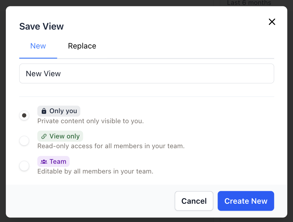 Creating New Saved View