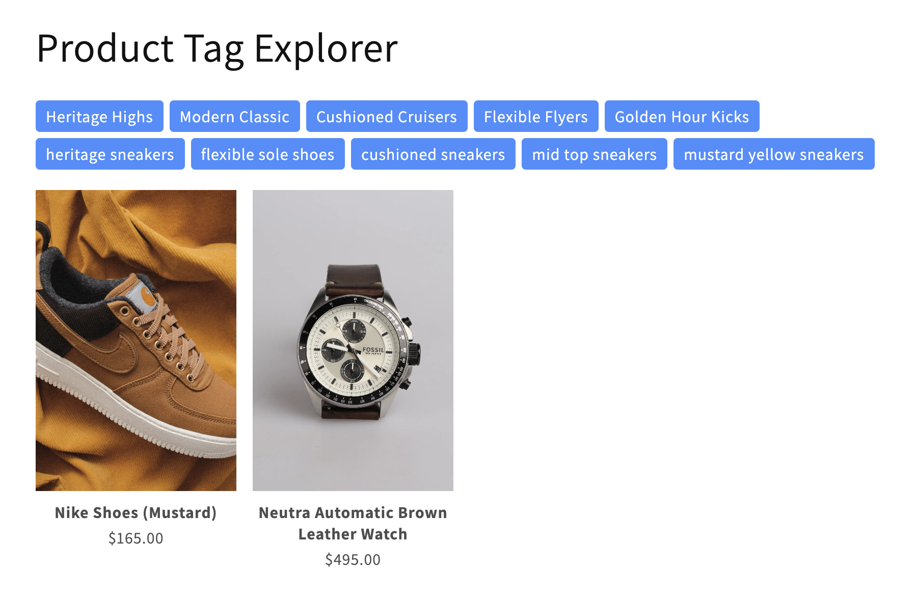 Product Tag Explorer Widget