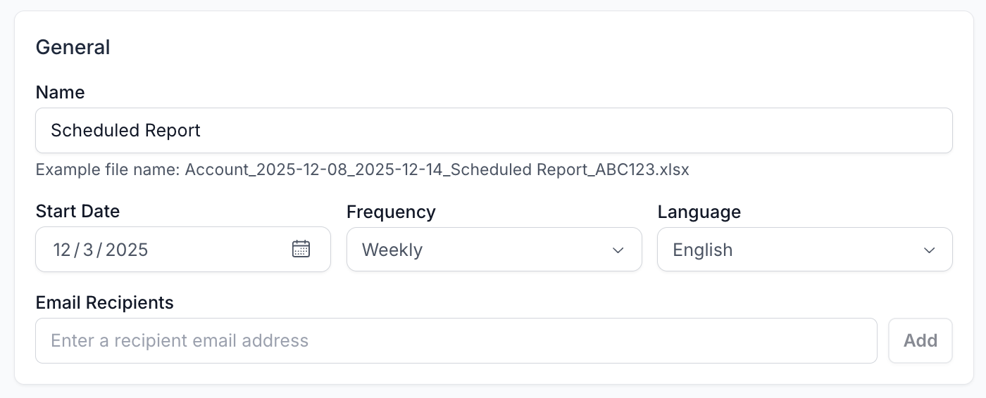 Figure 1: Schedule Settings