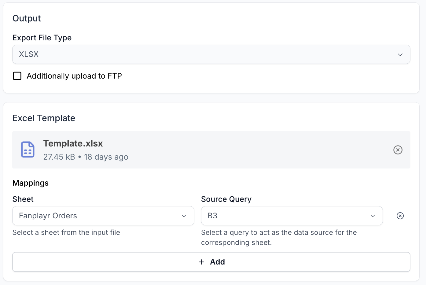 Figure 3: Output Settings