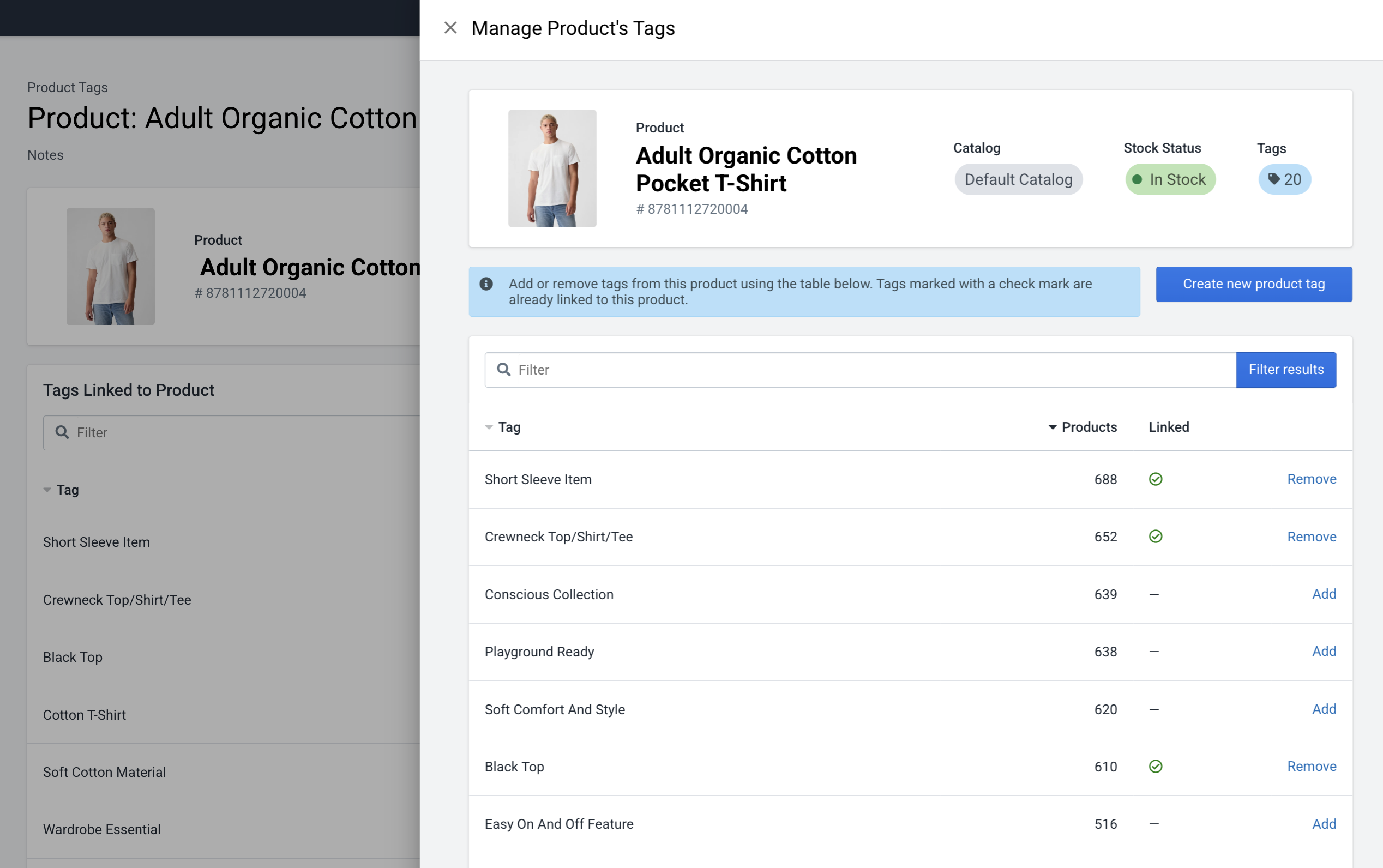 Manage Product's Tags
