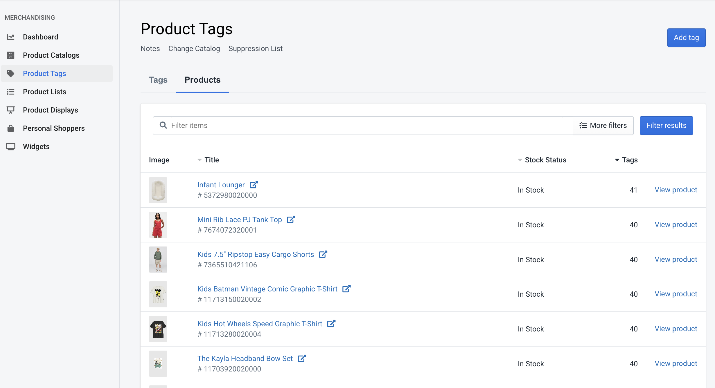 Product List View