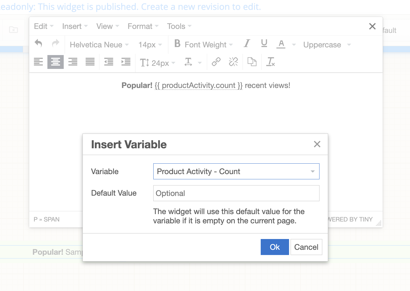 Configuring Product Activity Variable