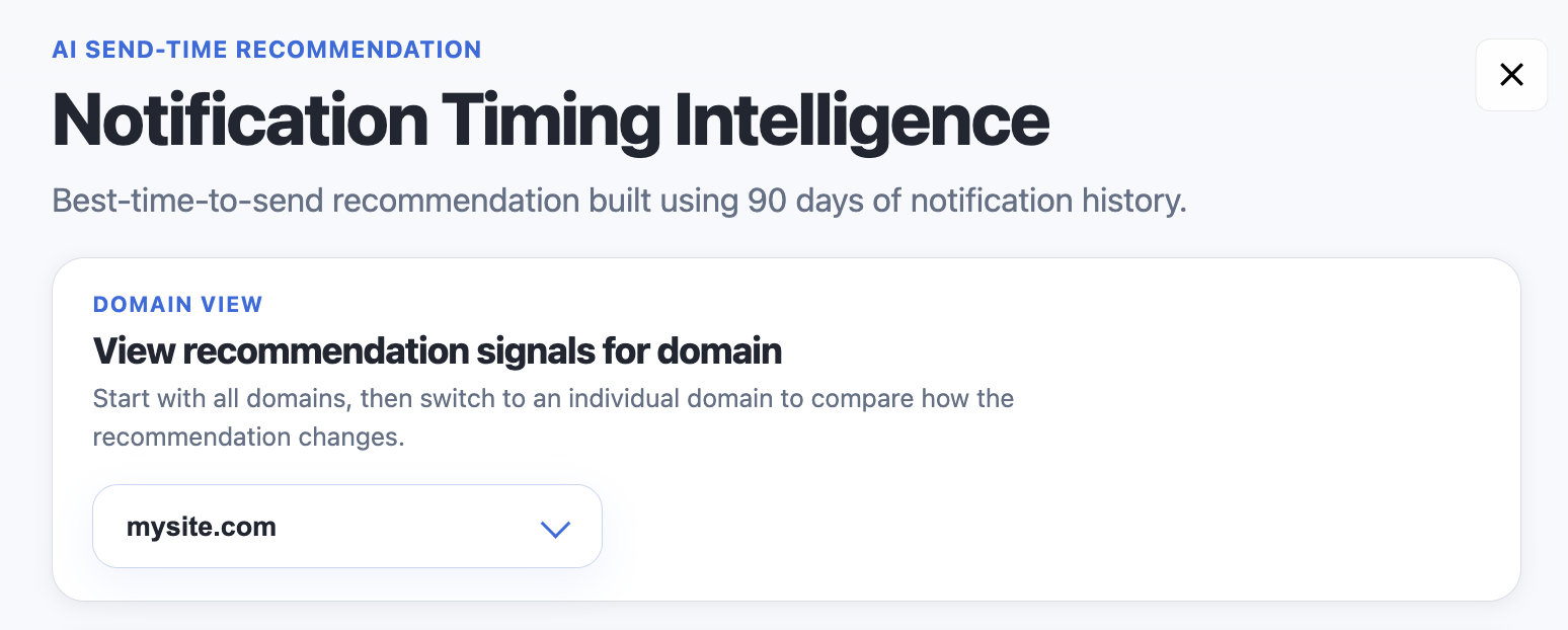 Header with domain selector